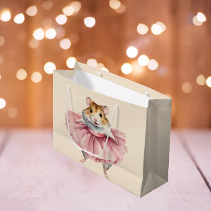 Grand Sac Cadeau Ballerina Hamster Girls Anniversaire