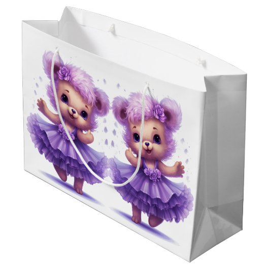 Grand Sac Cadeau Ballerina Teddy Bears (Dos Angle)