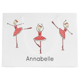Grand Sac Cadeau Ballerine Ballet Danseuse Personnalisée