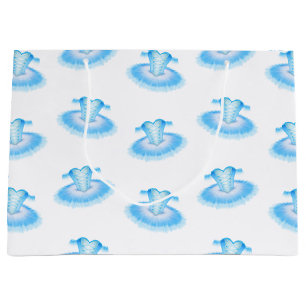 Grand Sac Cadeau Ballet bleu Anniversaire Tutu Aquarelle
