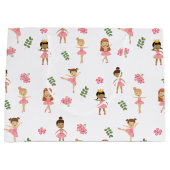 Grand Sac Cadeau Ballet Pink Ballerinas Motif dansant (Devant)