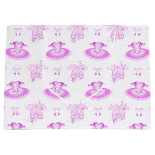 Grand Sac Cadeau Ballet rose élégant Anniversaire Tutu & Pointe Cha