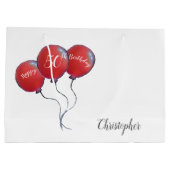 Grand Sac Cadeau ballon rouge à 50 ans (Dos)