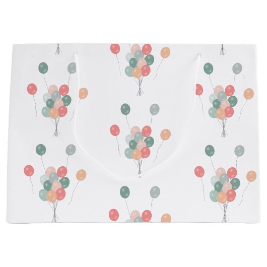 Grand Sac Cadeau Ballons colorés Pastel Party (Devant)