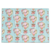 Grand Sac Cadeau Ballons d'air chaud mignon avec Motif d'aquarelle  (Devant)