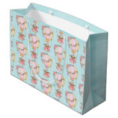 Grand Sac Cadeau Ballons d'air chaud mignon avec Motif d'aquarelle  (Dos Angle)