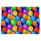 Grand Sac Cadeau Ballons d'anniversaire colorés (Devant)