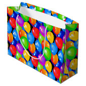 Grand Sac Cadeau Ballons d'anniversaire colorés (Dos Angle)
