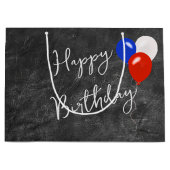 Grand Sac Cadeau Ballons D'Anniversaire En Cuir (Devant)