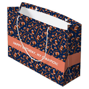 Grand Sac Cadeau Ballons De Football Américain Et Texte Inspirant