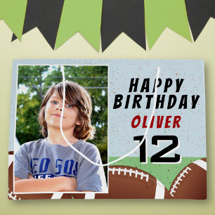Grand Sac Cadeau Ballons de football américain photo d'anniversaire