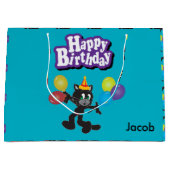 Grand Sac Cadeau Ballons frais d'un anniversaire de chat (Devant)