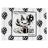 Grand Sac Cadeau Ballons noirs et blancs Anniversaire (Dos)