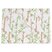 Grand Sac Cadeau Bambou Foliage Oriental Feuilles de verdure (Devant)