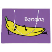Grand Sac Cadeau Banane qui sourit, fixant et détendant (Devant)
