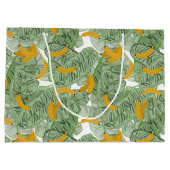 Grand Sac Cadeau Banane tropicale moderne Motif vert (Dos)