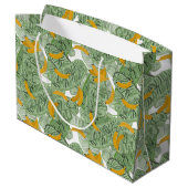 Grand Sac Cadeau Banane tropicale moderne Motif vert (Dos Angle)