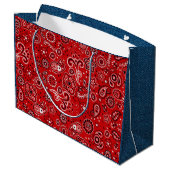 Grand Sac Cadeau Bandana rouge et jean bleu (Dos Angle)