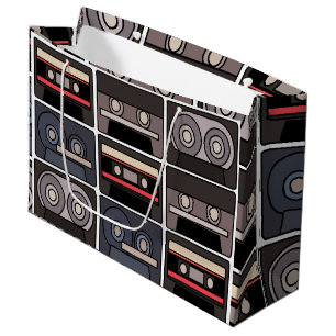 Grand Sac Cadeau Bande de cassette fête d'anniversaire