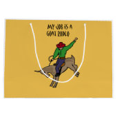 Grand Sac Cadeau Bande dessinée drôle d'humour du travail de rodéo (Dos)