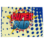 Grand Sac Cadeau Bande dessinée Inspiré Super Papa (Dos)