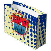 Grand Sac Cadeau Bande dessinée Inspiré Super Papa (Dos Angle)