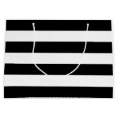 Grand Sac Cadeau Bande Fête des mariées noire et blanche (Devant)