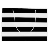 Grand Sac Cadeau Bande Fête des mariées noire et blanche (Dos)