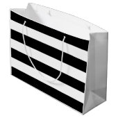 Grand Sac Cadeau Bande Fête des mariées noire et blanche (Dos Angle)