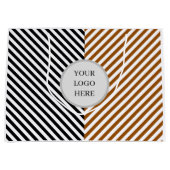 Grand Sac Cadeau bande noire et brune avec logo (Devant)