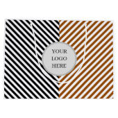 Grand Sac Cadeau bande noire et brune avec logo (Dos)