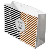 Grand Sac Cadeau bande noire et brune avec logo (Dos Angle)