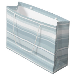 Grand Sac Cadeau Bandes bleu glace