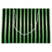Grand Sac Cadeau Bandes noires Vert (Devant)