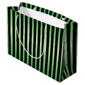 Grand Sac Cadeau Bandes noires Vert (Dos Angle)