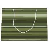 Grand Sac Cadeau Bandes vert olive (Devant)