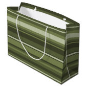 Grand Sac Cadeau Bandes vert olive (Dos Angle)