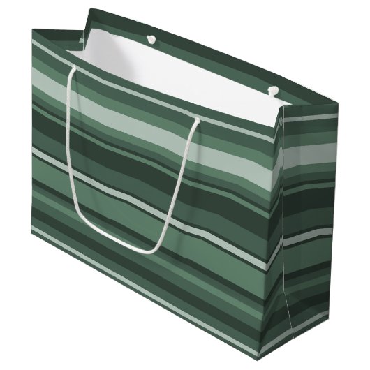 Grand Sac Cadeau Bandes vertes (Devant Angle)