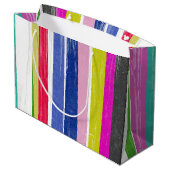 Grand Sac Cadeau Bandes verticales (Dos Angle)