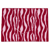Grand Sac Cadeau Bandes zébrées - Bourgogne et rose (Devant)