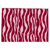 Grand Sac Cadeau Bandes zébrées - Bourgogne et rose (Dos)