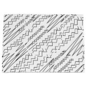 Grand Sac Cadeau Bandes Zigzag noir et blanc (Devant)