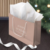 Grand Sac Cadeau Baptisé Boho Rose Joyeux Vacances Couleur D2AFA1