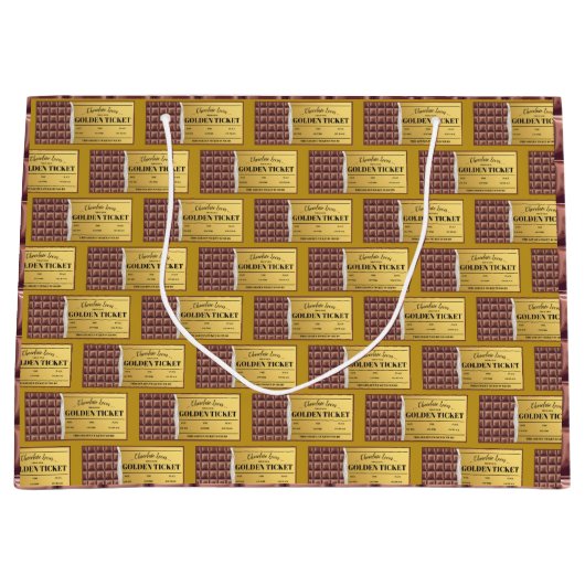 Grand Sac Cadeau Bar à chocolat Golden Ticket (Devant)