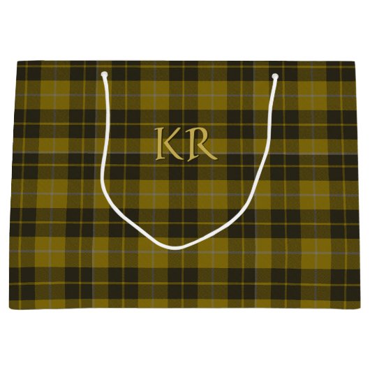 Grand Sac Cadeau Barclay Tartan avec vos initiales, Scottish Plaid (Devant)
