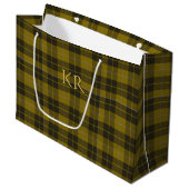 Grand Sac Cadeau Barclay Tartan avec vos initiales, Scottish Plaid (Devant Angle)