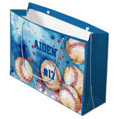 Grand Sac Cadeau Baseball (Devant Angle)