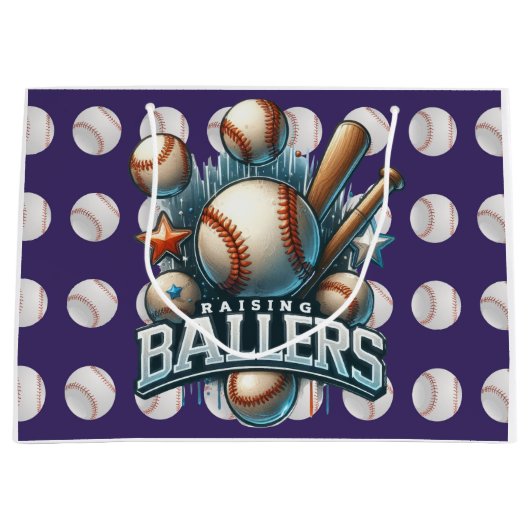 Grand Sac Cadeau Baseball (Devant)