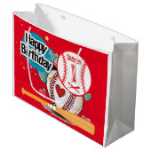 Grand Sac Cadeau Baseball 1er anniversaire (Devant Angle)