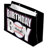 Grand Sac Cadeau Baseball Anniversaire Garçon Custom Baseball Nom d (Devant Angle)
